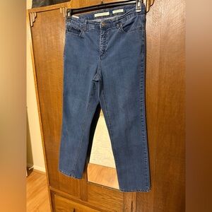 Jones New York Straight Leg Stretch Blue Jeans, 14 Short